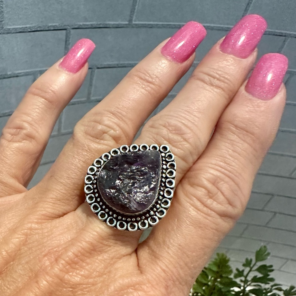 Amethyst Stone Ring - image 1